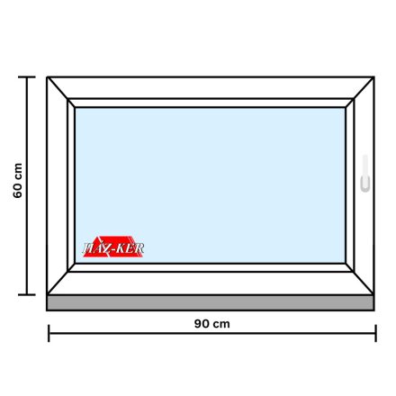 90X60 Műanyag Bukó Ablak